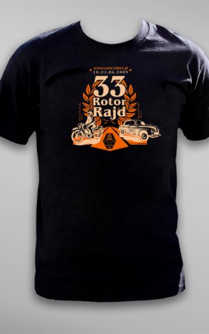 T-shirt XXXIII rajdu motocykli zabytkowych Rotor