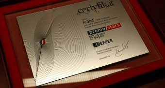 Certyfikat autoryzowanego dystrybutora Promostars i Geffer